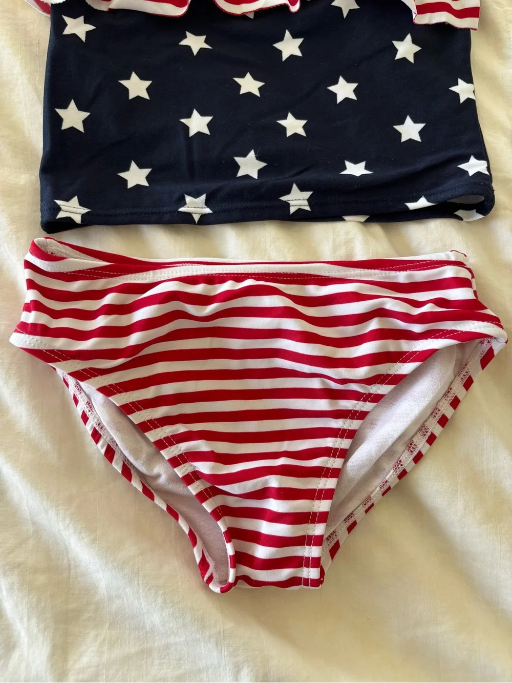 The Children's Place Girls Size 4 Red White Blue Stars 2-Piece swimsuit Bikini